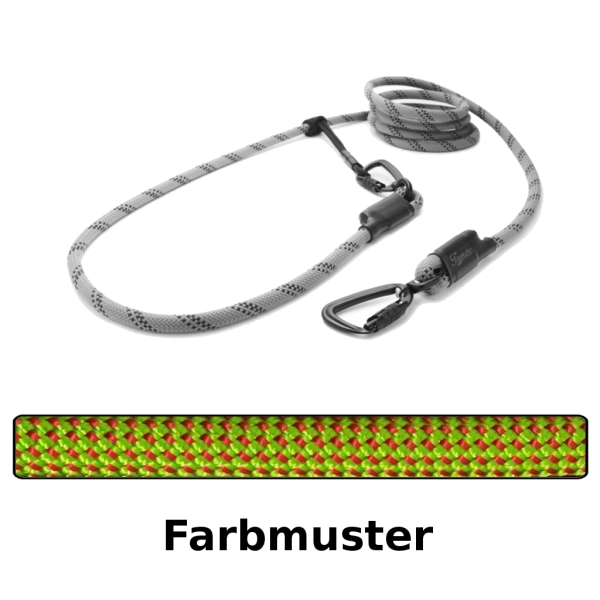EASYLONG Hundeleine TWIST - M - 4m - grün mit roten Punkten